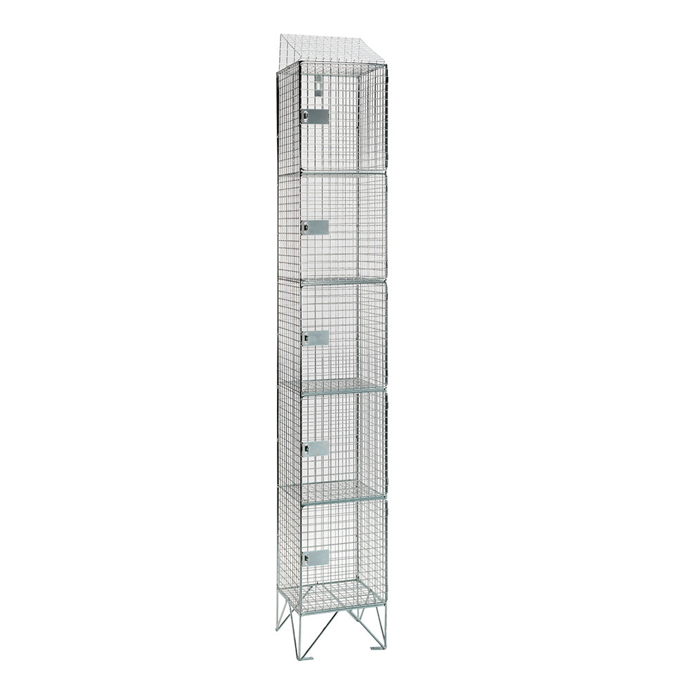 Mild steel wire mesh lockers with sloping top