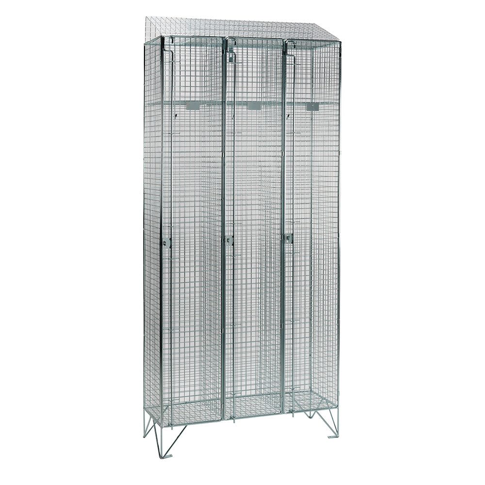 Mild steel wire mesh lockers with sloping top