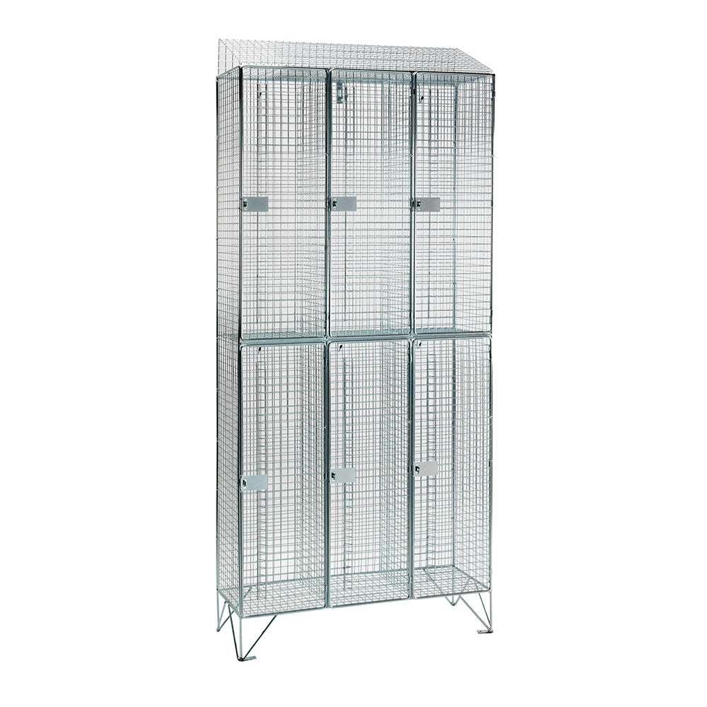 Mild steel wire mesh lockers with sloping top