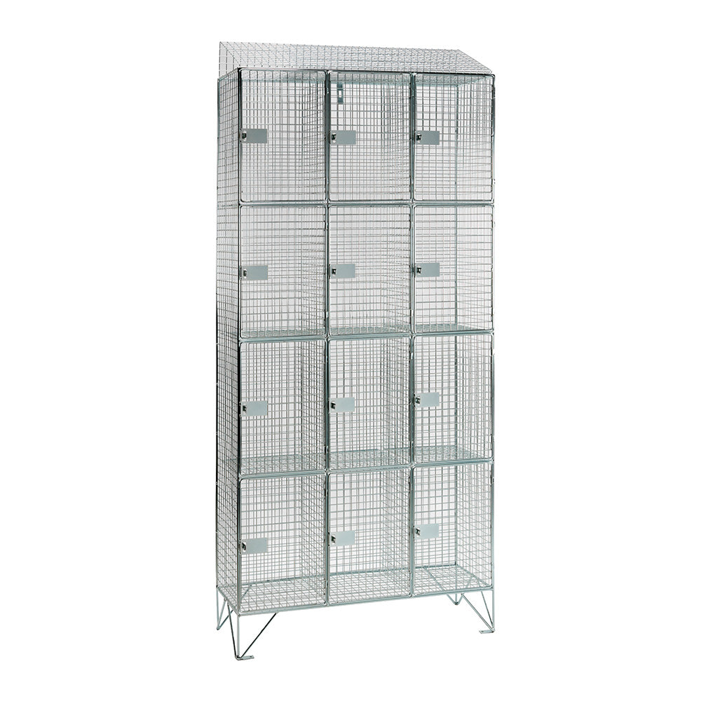 Mild steel wire mesh lockers with sloping top