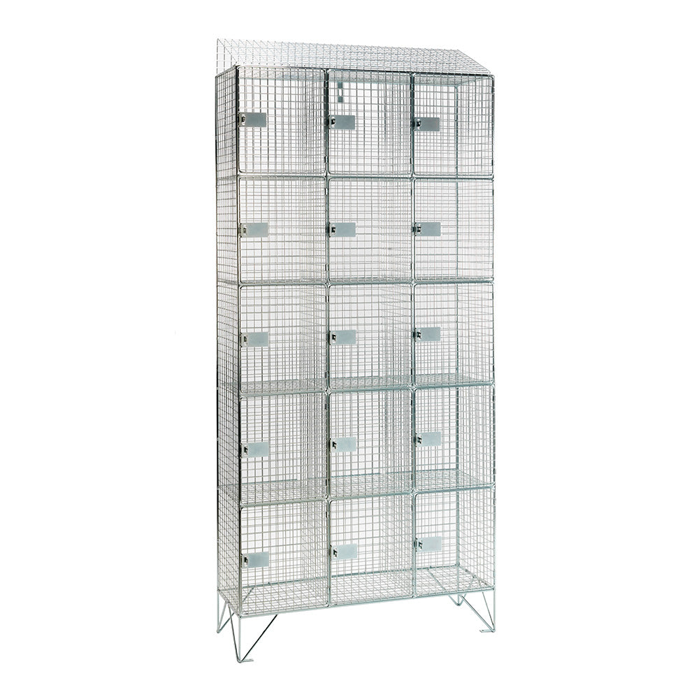 Mild steel wire mesh lockers with sloping top