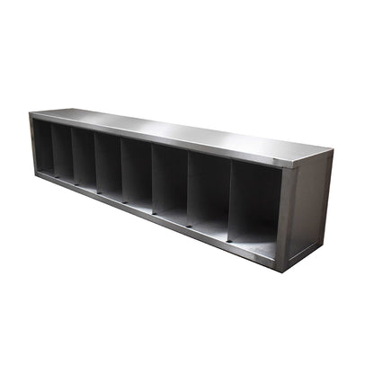 Seating bench with compartments and without feet