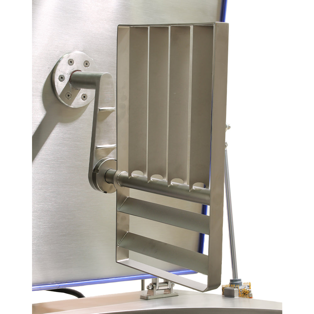 Mobile electric commercial boiling pan with indirect heat and pneumatic stirrer, 400L