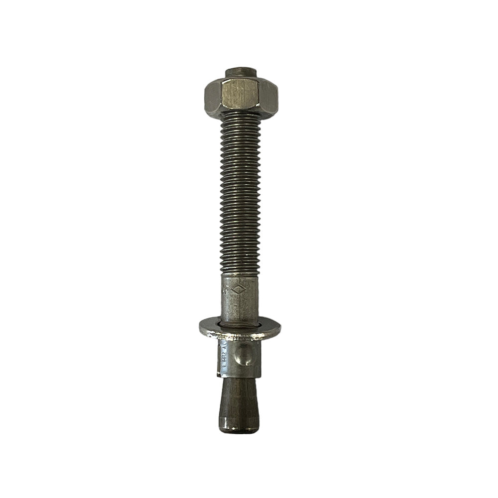 Stainless steel expanding bolt for use on bolt down barriers and bollards