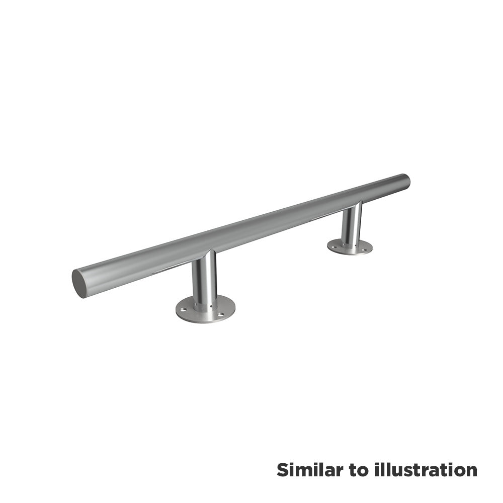 Stainless steel low level capped end protection barrier, bolt down