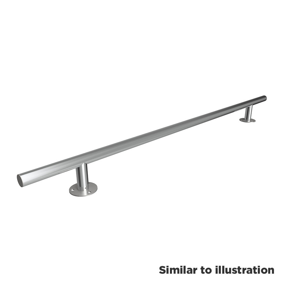 Stainless steel low level capped end protection barrier, bolt down