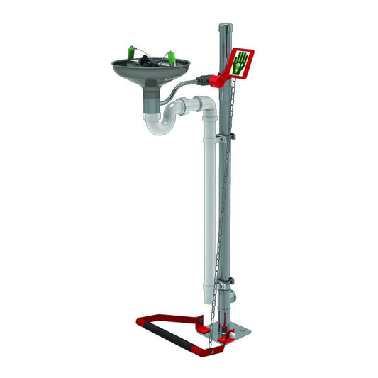 316-grade pedestal mounted emergency eyewash unit