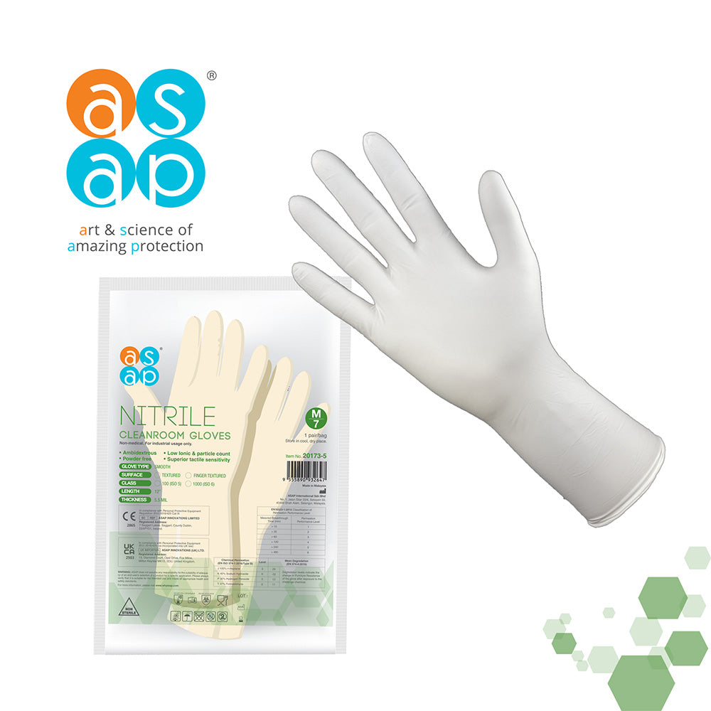 ASAP nitrile cleanroom gloves (powder free) (500 pairs)