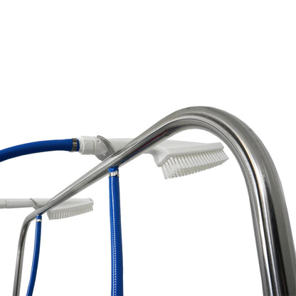 Manual boot washers with hand held brush