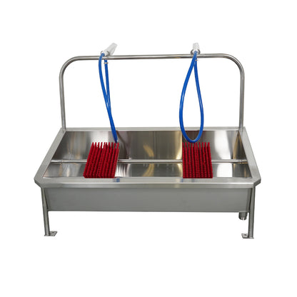 Manual boot washers with hand held brush