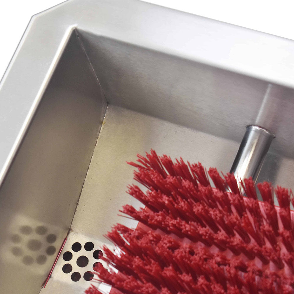 Manual boot washer with side rail & backsplash