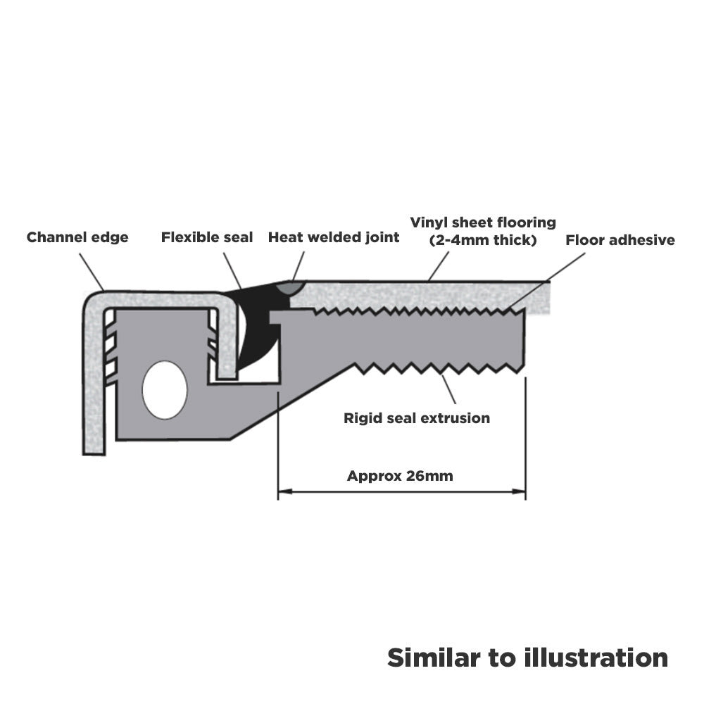 Aco® Modular 125 rigid PVC extrusion (for vinyl seal)