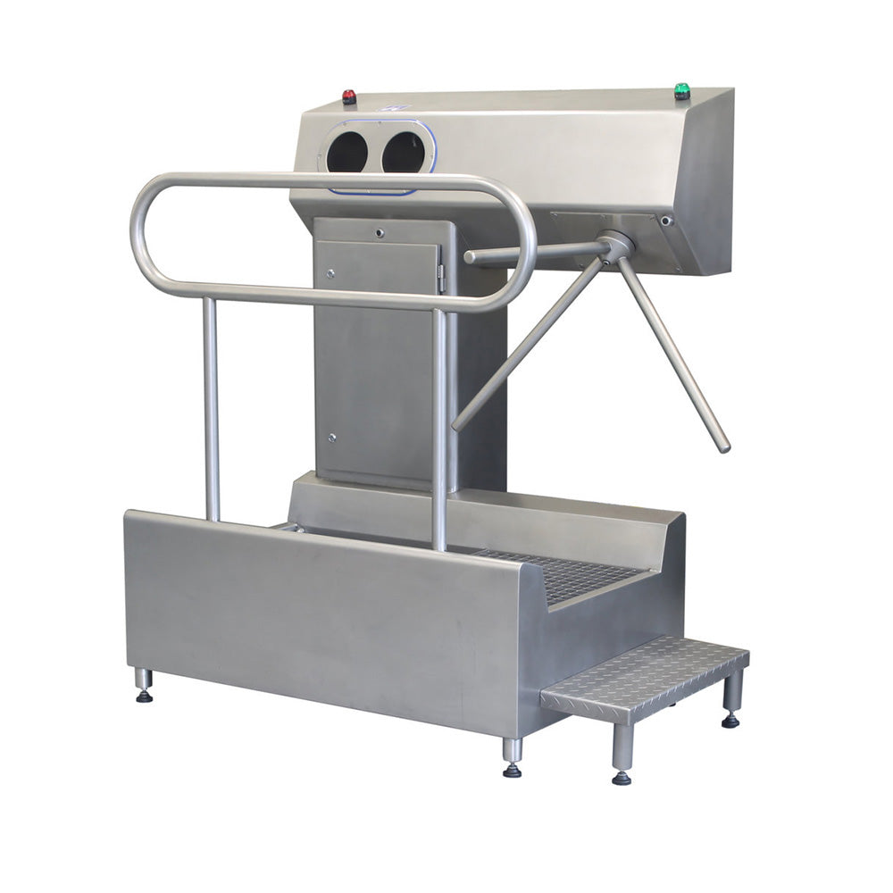 Hygiene station with disinfecting platform and hand sanitisation with TFT touch panel