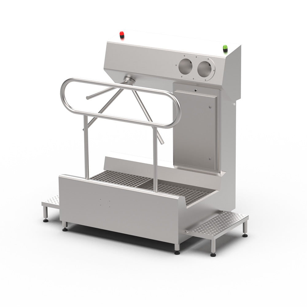 Hygiene station with disinfecting platform and hand sanitisation with TFT touch panel