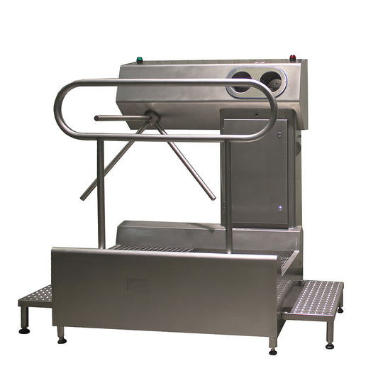 Hygiene station with disinfecting platform and hand sanitisation with TFT touch panel