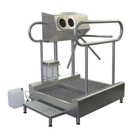 Hygiene station with disinfecting platform and hand sanitisation
