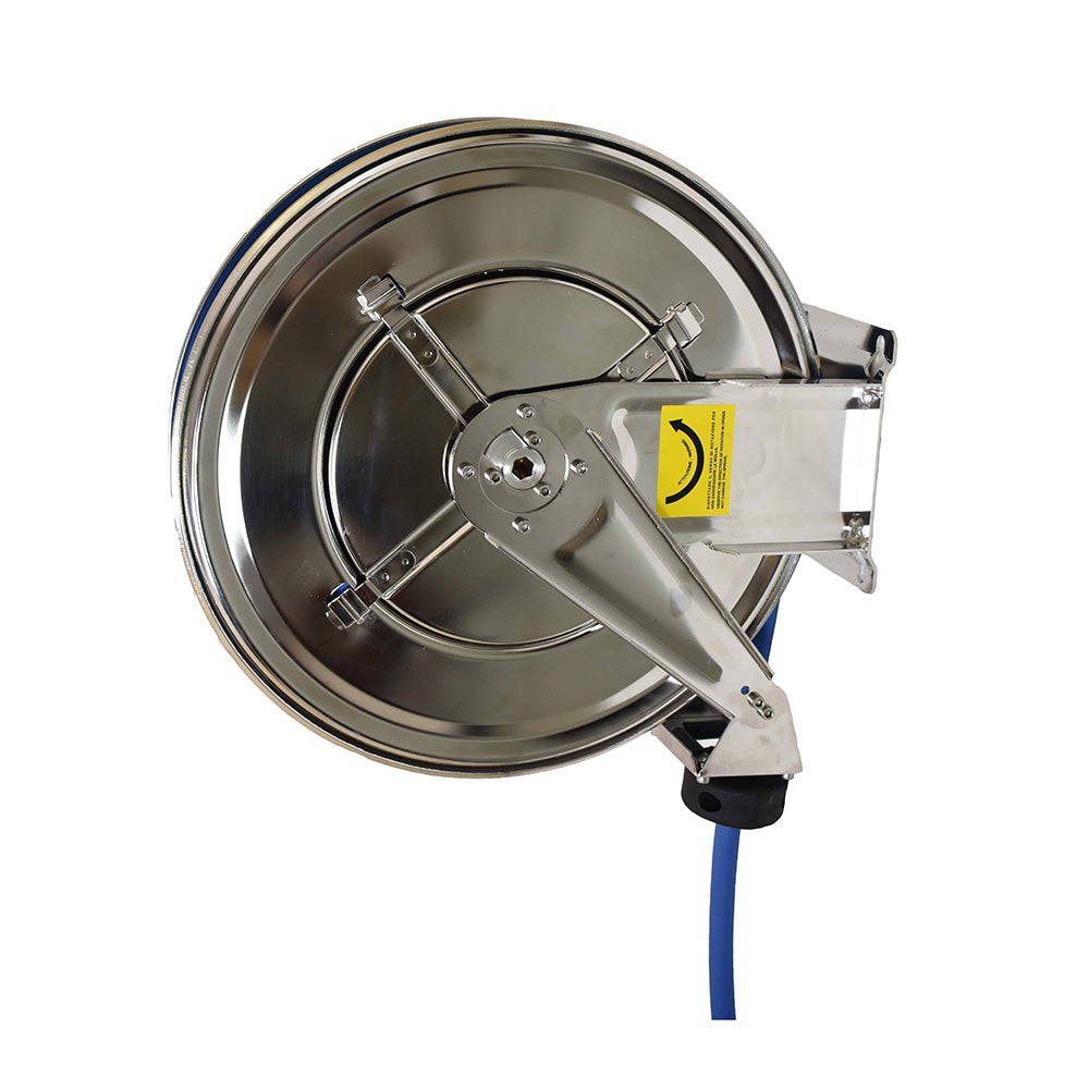 Stainless steel spring driven hose reel