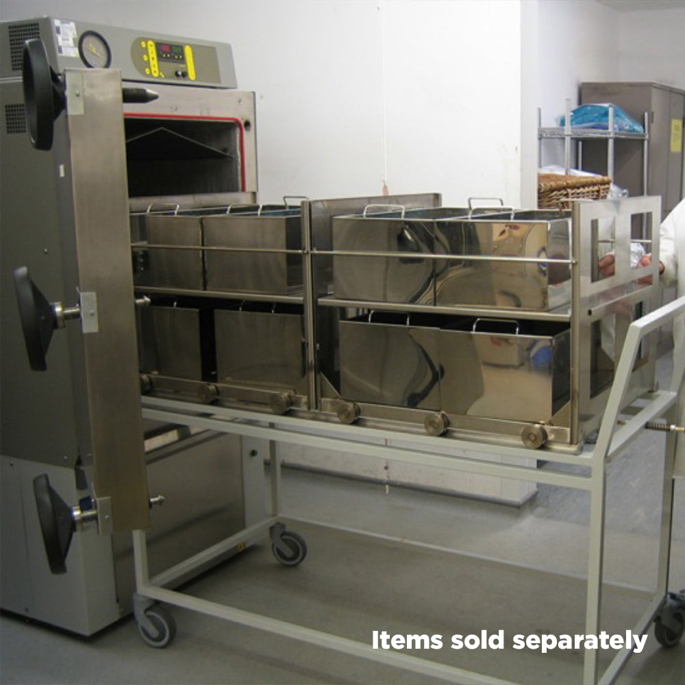 Priorclave stainless steel discard container (for Base range rectangular front loading autoclaves)