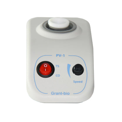 White vortex mixer with control buttons