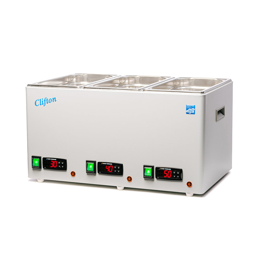 Clifton® NE1D-4/4/4 digital unstirred TripleBath™ with gable lids