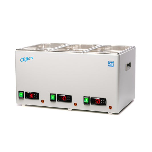 Clifton® NE1D-4/4/4 digital unstirred TripleBath™ with gable lids