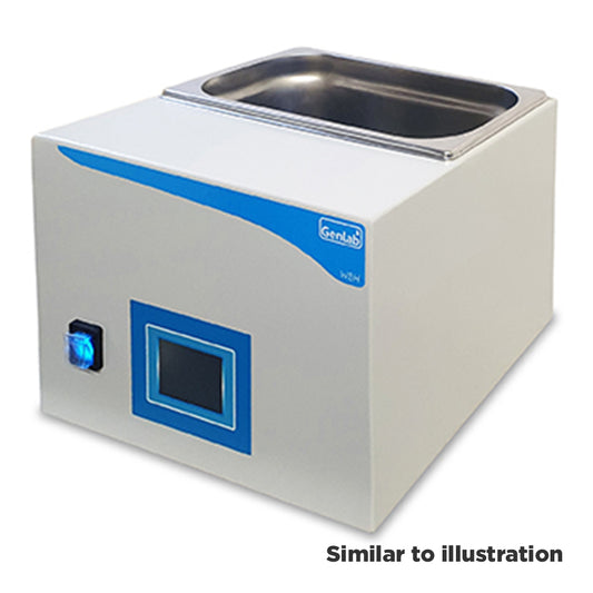 Genlab Prime digital unstirred water bath with flat lid