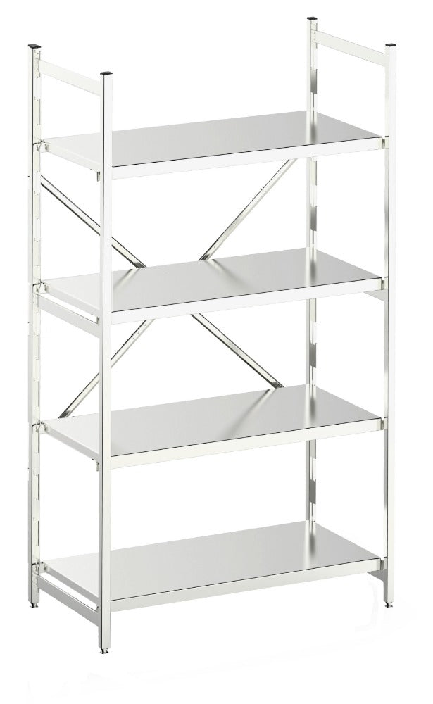 Aluminium solid modular shelving unit