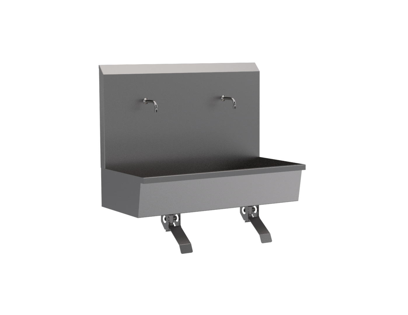 Stainless steel two station scrub sink