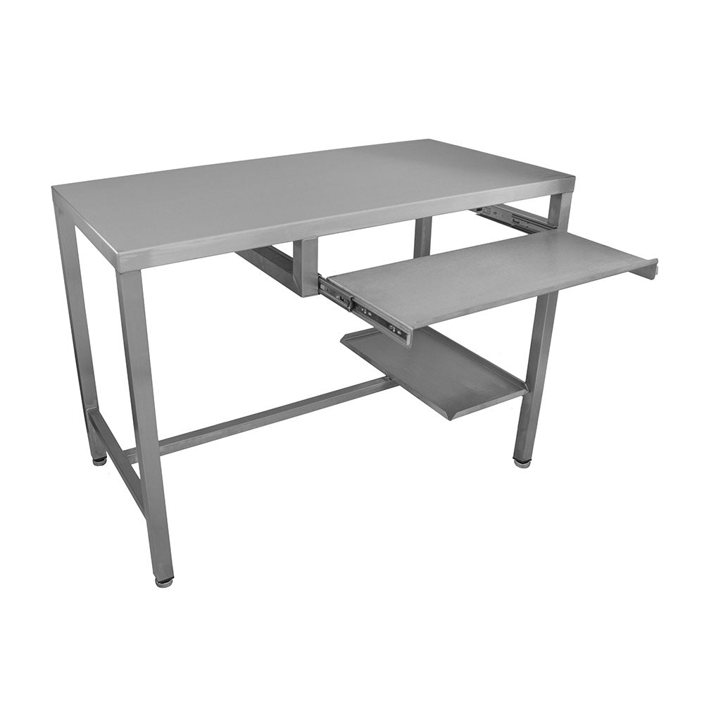 Stainless Computer Desk Hewson Home Office Glass Metal Computer Desk