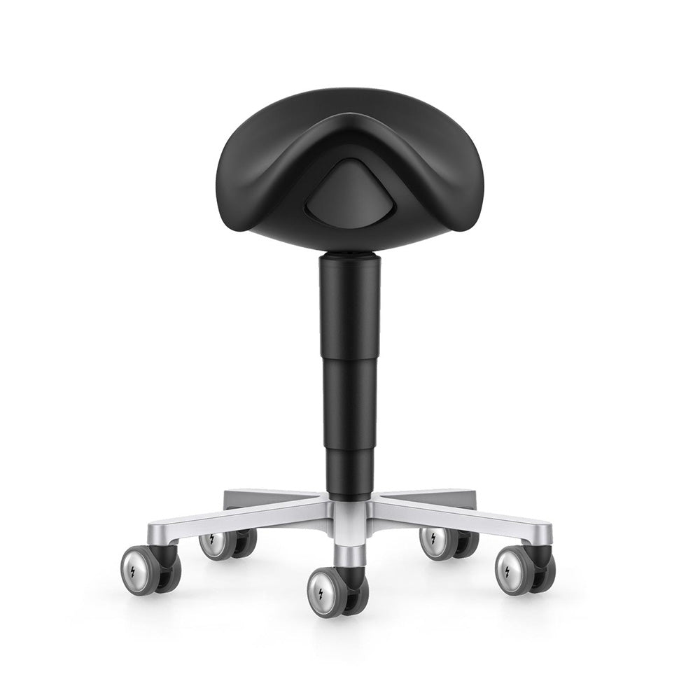 Bimos Cleanroom artificial leather saddle stool with castors