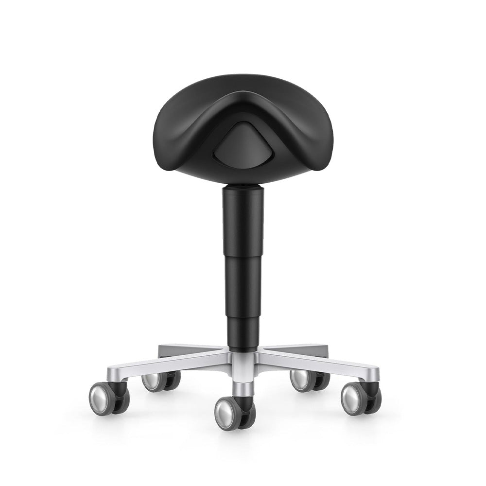 Bimos laboratory artificial leather saddle stool with castors