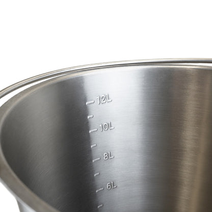 Stainless steel tapered bucket with standing rim