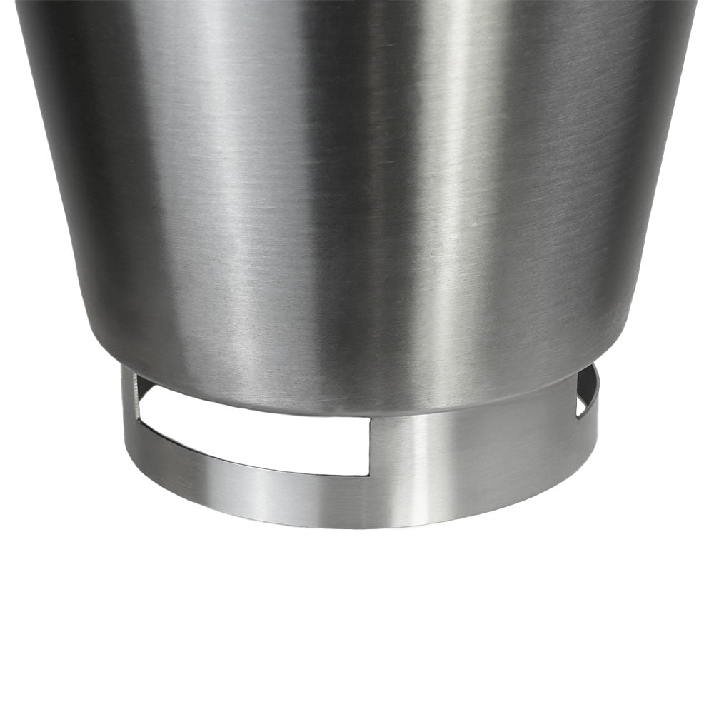 Stainless steel tapered bucket with standing rim