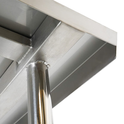 Bespoke Stainless steel Hygienox table with tubular rear tie bar