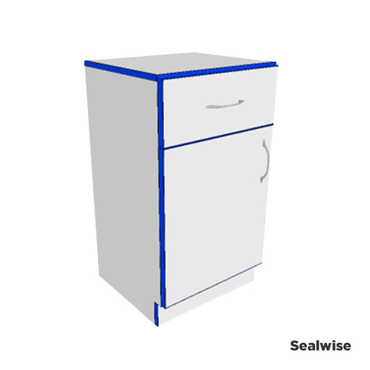 Laboratory under-bench door and drawer cupboard 500mm wide