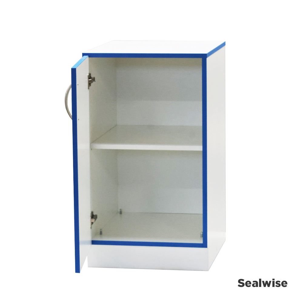 Laboratory under-bench single-door cupboard 500mm wide