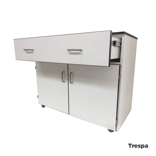 Laboratory under-bench double-door and drawer cupboard 1000mm wide