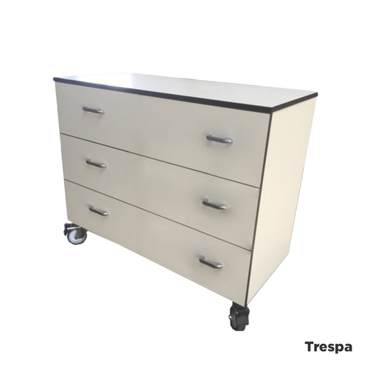 Laboratory under-bench 3 drawer cupboard 1000mm wide