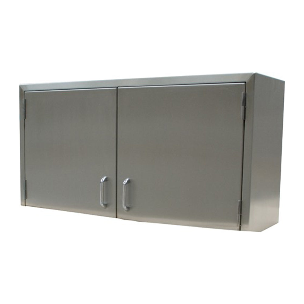 Flat top hinged door wall cupboard with fixed shelf