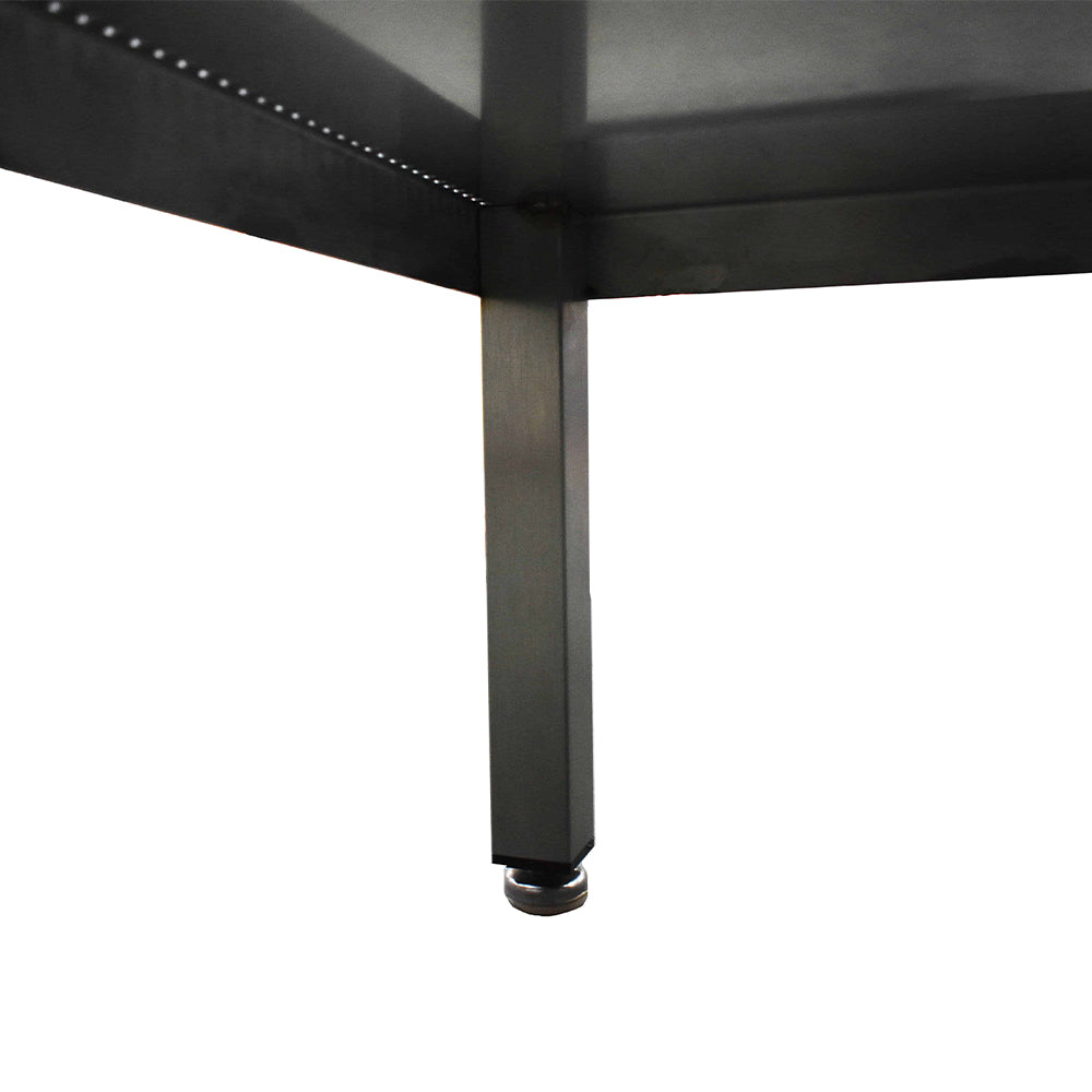 Stainless steel tall storage cupboard with mesh doors and shelves