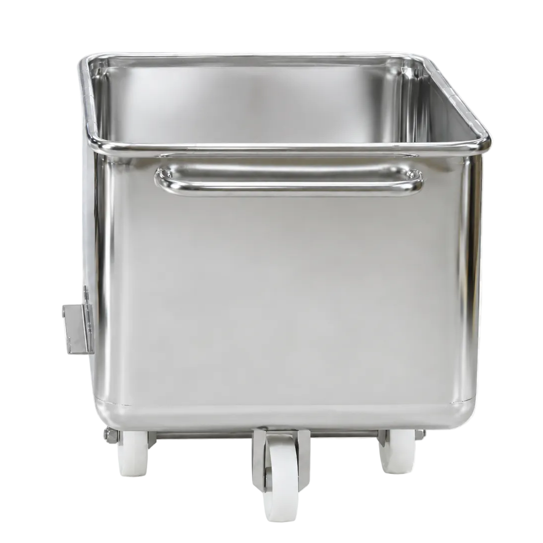 Electropolished stainless steel tote bins