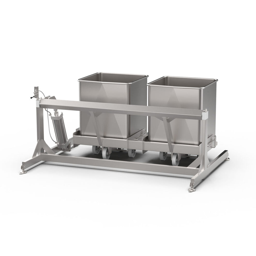 Tote bin pneumatic washing frame | Teknomek