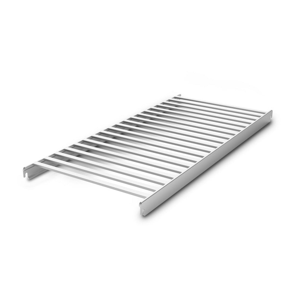 Aluminium slatted shelf for modular shelving