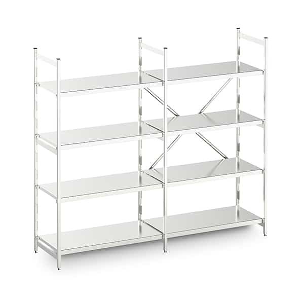 Stainless steel solid modular shelving unit | Teknomek UK