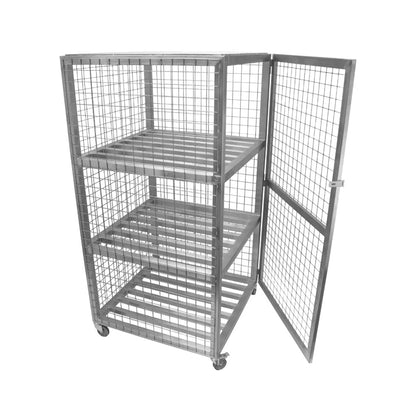 Railed shelf cages