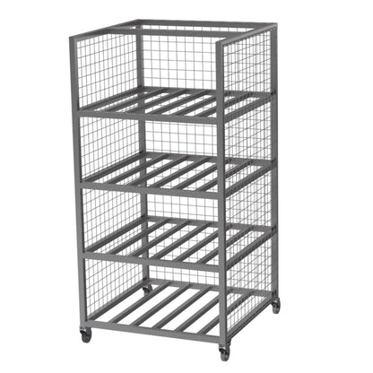 Railed shelf cages