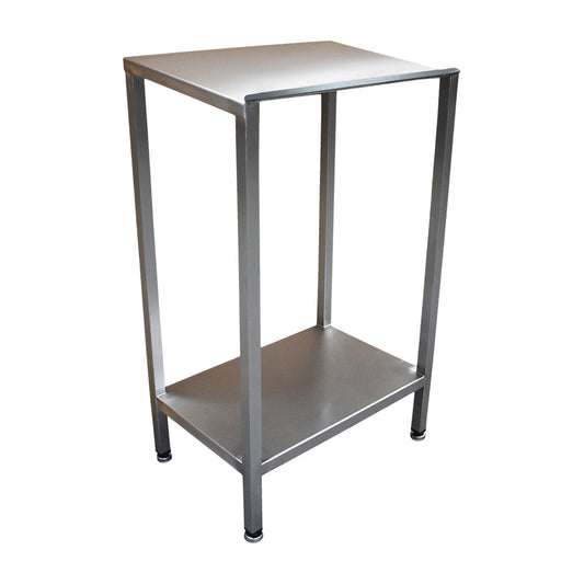 Stainless steel lectern with undershelf