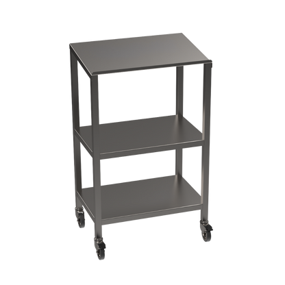 Stainless steel lectern with double undershelf