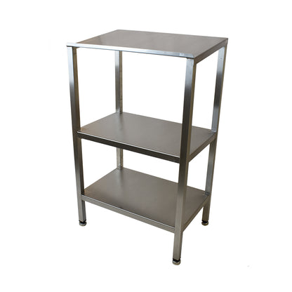 Stainless steel lectern with double undershelf