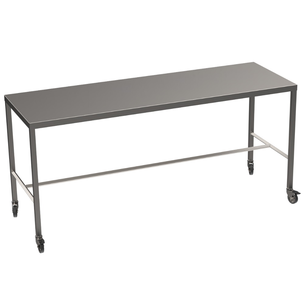Stainless steel light duty table with diamond centre tie bar